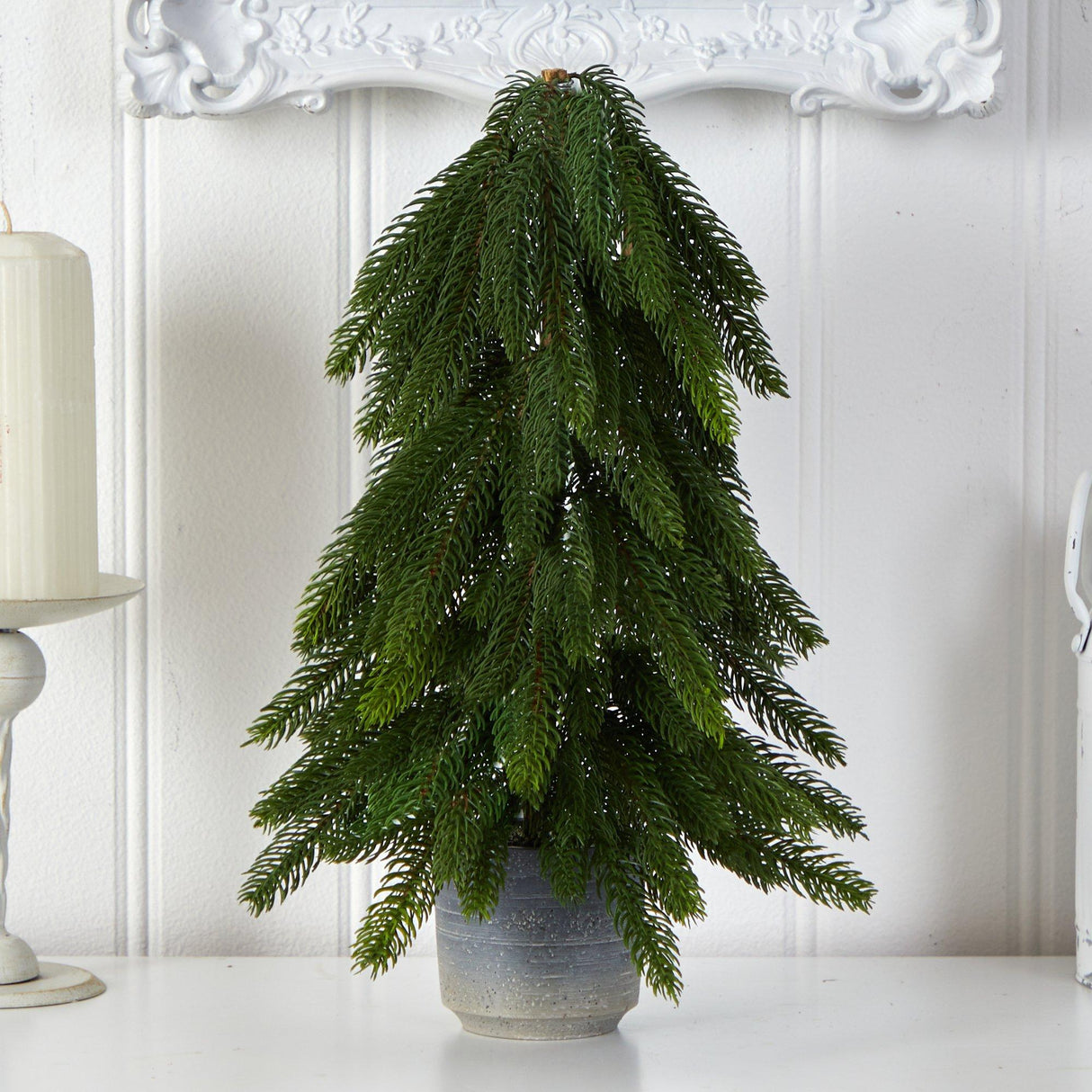 17” Pine Artificial Christmas Tree in Decorative Planter by Nearly Natural