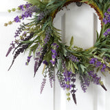 18” Lavender Wreath by Nearly Natural