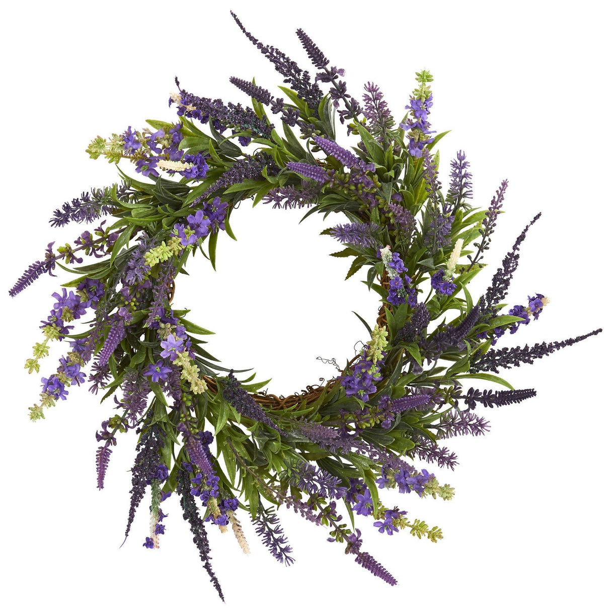 18” Lavender Wreath by Nearly Natural