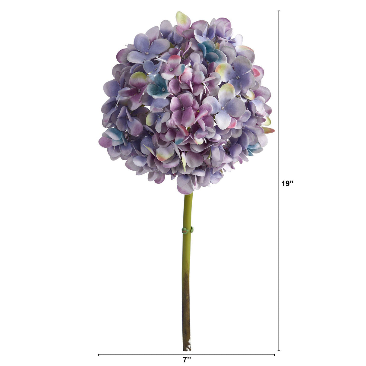 19” Artificial Hydrangea Flower (Set of 3 Silk Flower Stems) by Nearly Natural