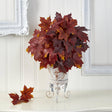 20” Autumn Maple Leaf Artificial Plant in Metal Planter by Nearly Natural - Vysn