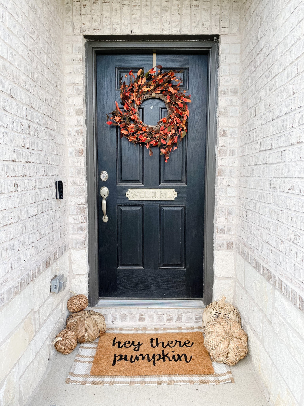 20” Harvest Leaf and Mini Pumpkin Artificial Wreath by Nearly Natural