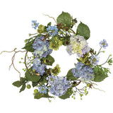 20" Hydrangea Wreath" by Nearly Natural