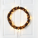 20” Vine Wreath with 50 White Warm LED Lights by Nearly Natural