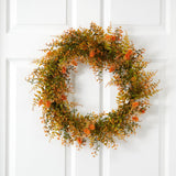 21” Autumn Fern Artificial Wreath by Nearly Natural