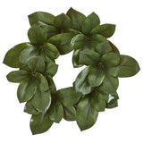 22” Magnolia Leaf Artificial Wreath by Nearly Natural