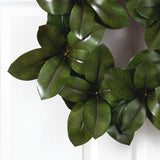 22” Magnolia Leaf Artificial Wreath by Nearly Natural