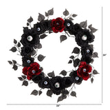 24” Eyeball Rose Halloween Artificial Wreath by Nearly Natural