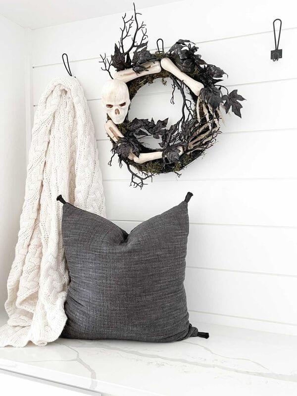 24" Halloween Skull and Bones Wreath" by Nearly Natural - Vysn