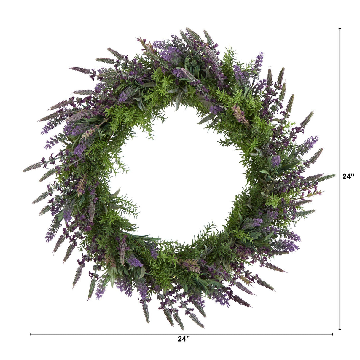 24” Lavender Artificial Wreath by Nearly Natural