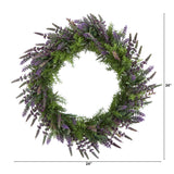 24” Lavender Artificial Wreath by Nearly Natural