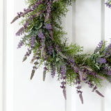 24” Lavender Artificial Wreath by Nearly Natural