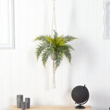 25” Fern Hanging Artificial Plant in Decorative Basket by Nearly Natural