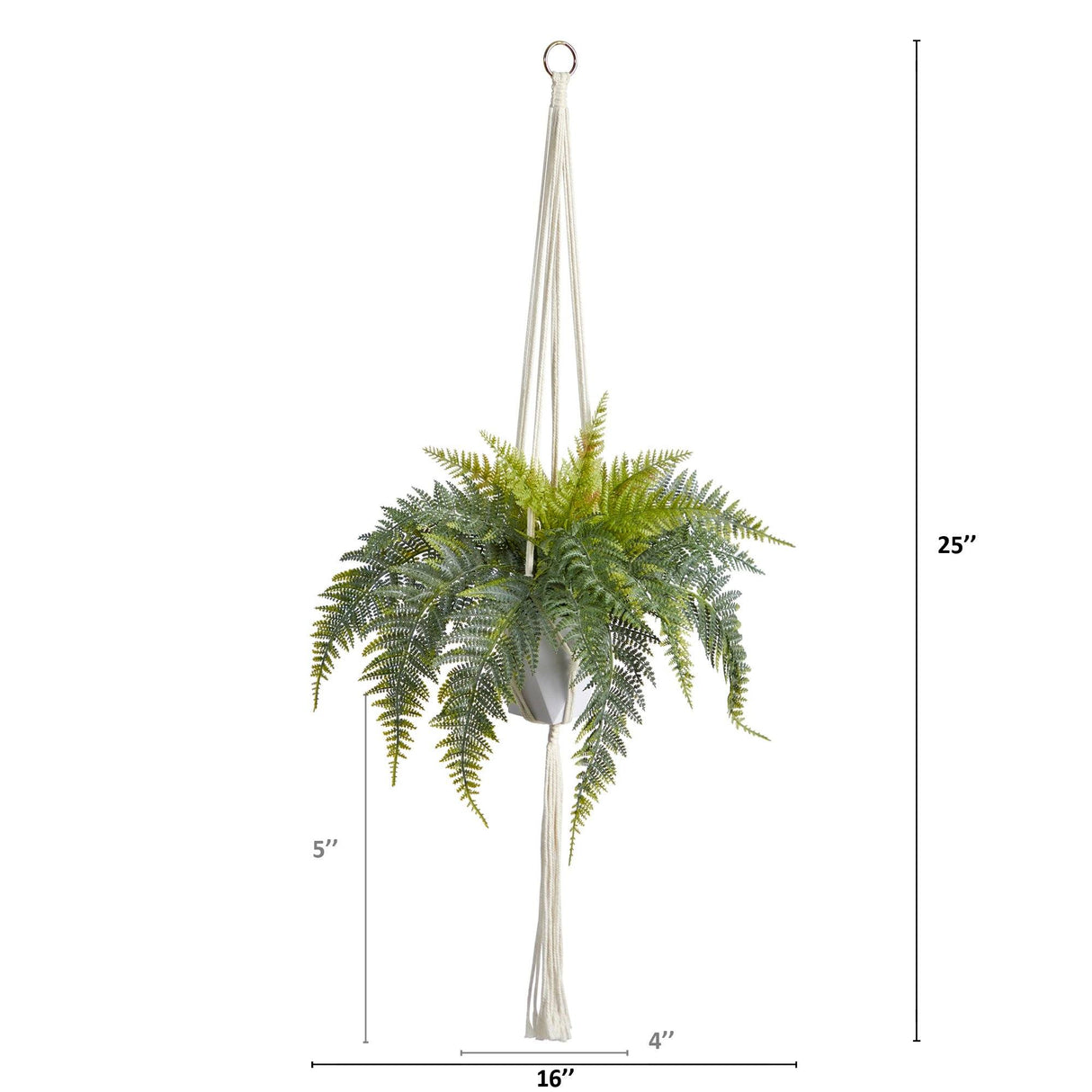 25” Fern Hanging Artificial Plant in Decorative Basket by Nearly Natural