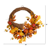 26” Autumn Artificial Cornucopia Fall Wreath by Nearly Natural