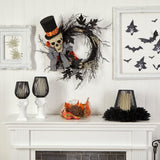 26" Halloween Dapper Skeleton Wreath" by Nearly Natural - Vysn