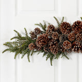 28” Iced Pine Cone Swag by Nearly Natural