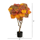 3’ Autumn Umbrella Ficus Tree by Nearly Natural - Vysn