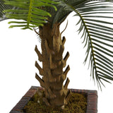 3’ Cycas Tree in Wood Planter by Nearly Natural