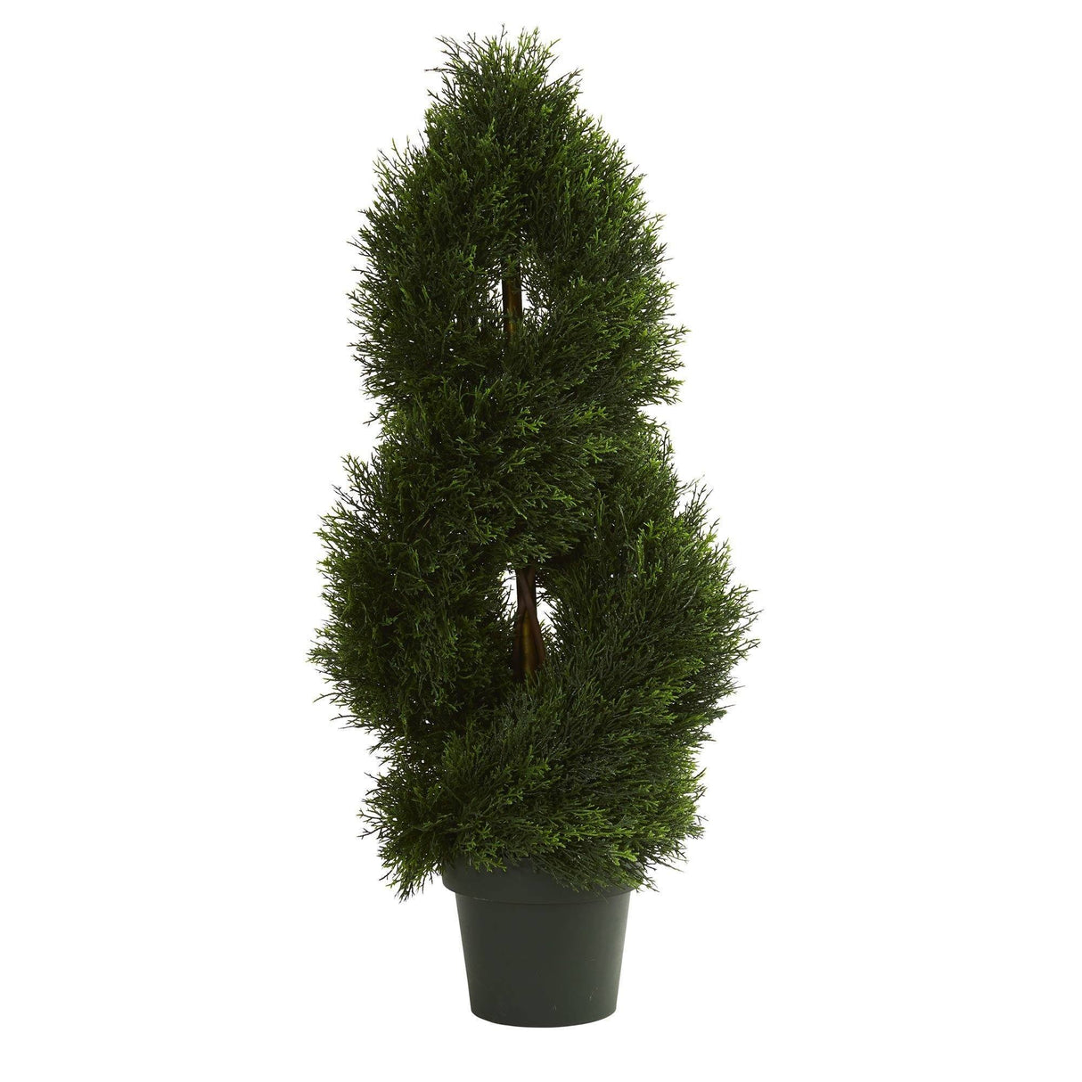 3' Double Pond Cypress Spiral Artificial Topiary Tree UV Resistant (Indoor/Outdoor) by Nearly Natural