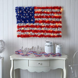 3’ x 2’ Red, White, and Blue “American Flag” Wall Panel with 100 Warm LED Lights (Indoor/Outdoor) by Nearly Natural