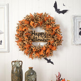 30” Halloween Burlap Ribbon Wreath by Nearly Natural - Vysn