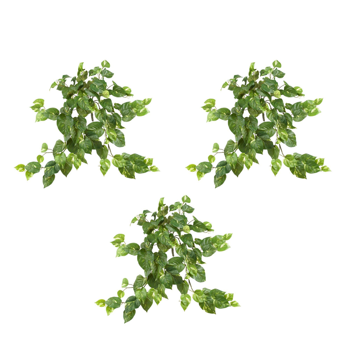 30” Pothos Hanging Bush (Set of 3) by Nearly Natural