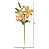 31” Rubrum Lily Artificial Flower (Set of 3) by Nearly Natural