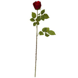 33” Elegant Red Rose Bud Artificial Flower (Set of 6) by Nearly Natural