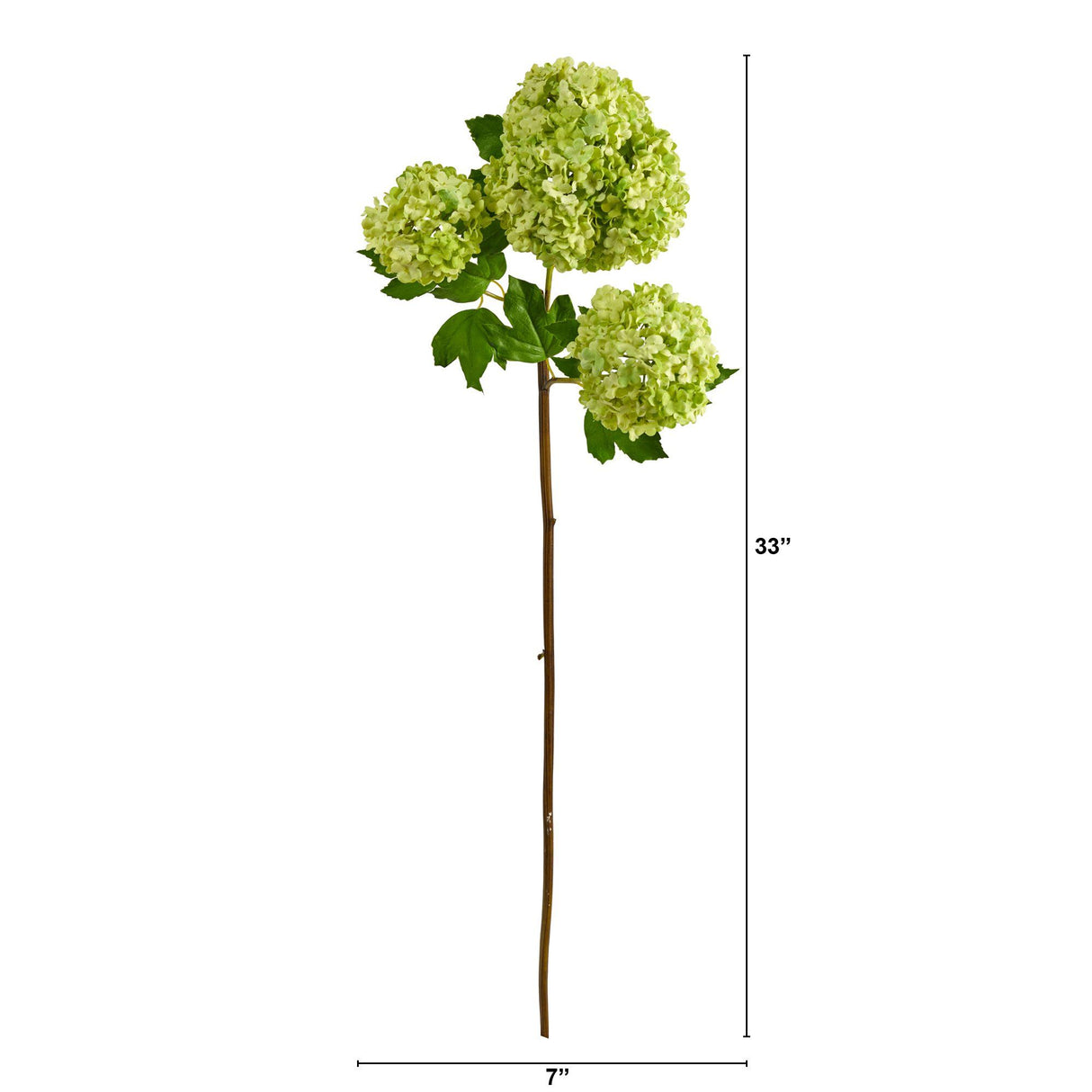 33” Snowball Hydrangea Artificial Flower (Set of 2) by Nearly Natural