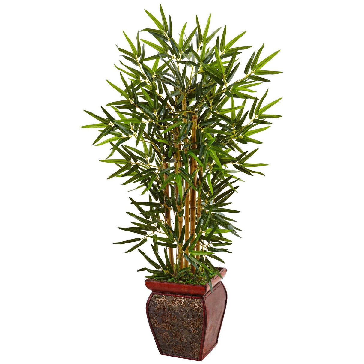 3.5’ Bamboo Tree in Wooden Decorative Planter by Nearly Natural