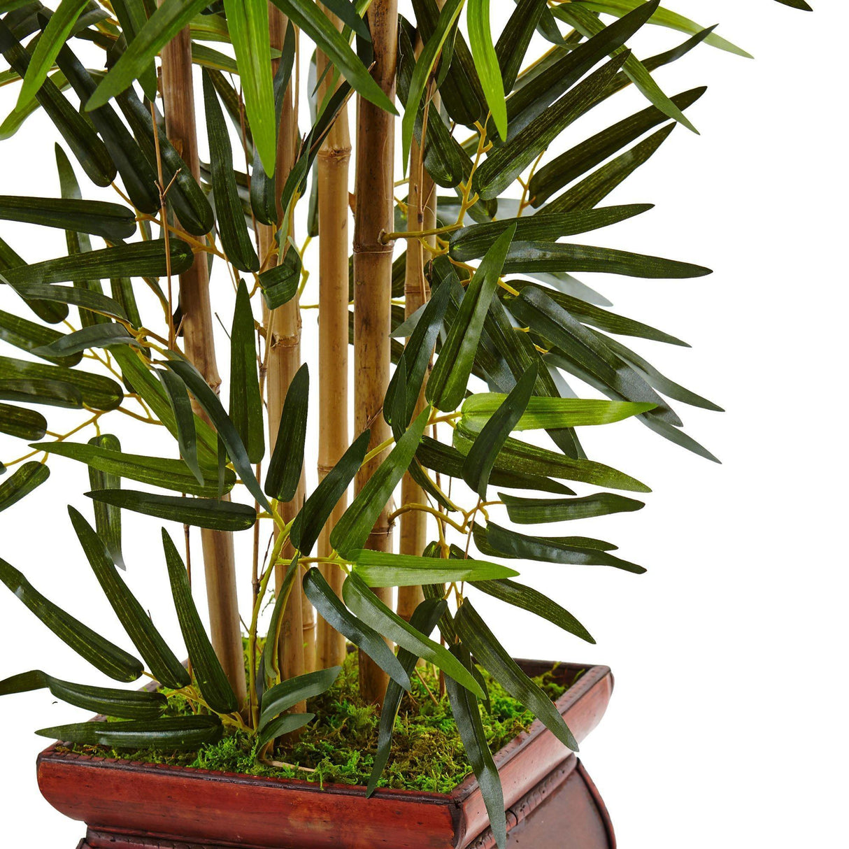 3.5’ Bamboo Tree in Wooden Decorative Planter by Nearly Natural