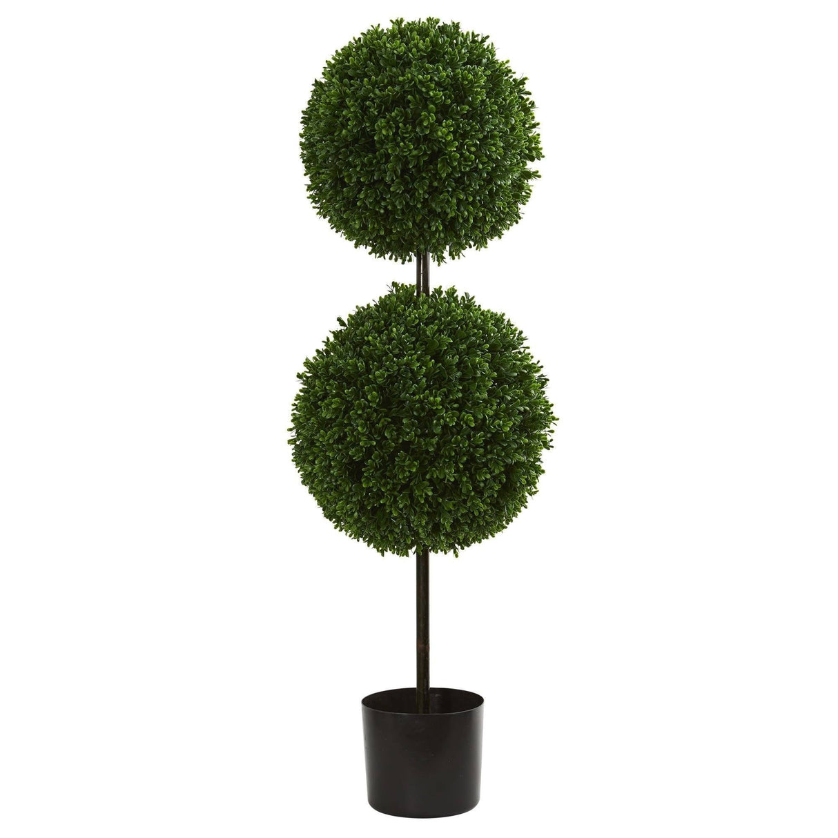 3.5’ Boxwood Double Ball Artificial Topiary Tree UV Resistant (Indoor/Outdoor) by Nearly Natural