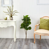 3.5’ Fiddle Leaf Fig Artificial Tree (No pot) by Nearly Natural