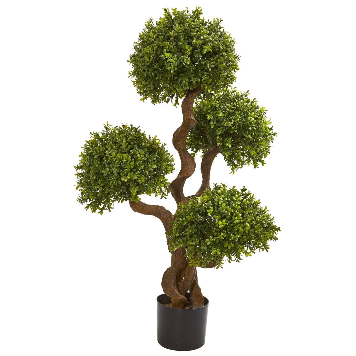 3.5’ Four Ball Boxwood Artificial Topiary Tree by Nearly Natural