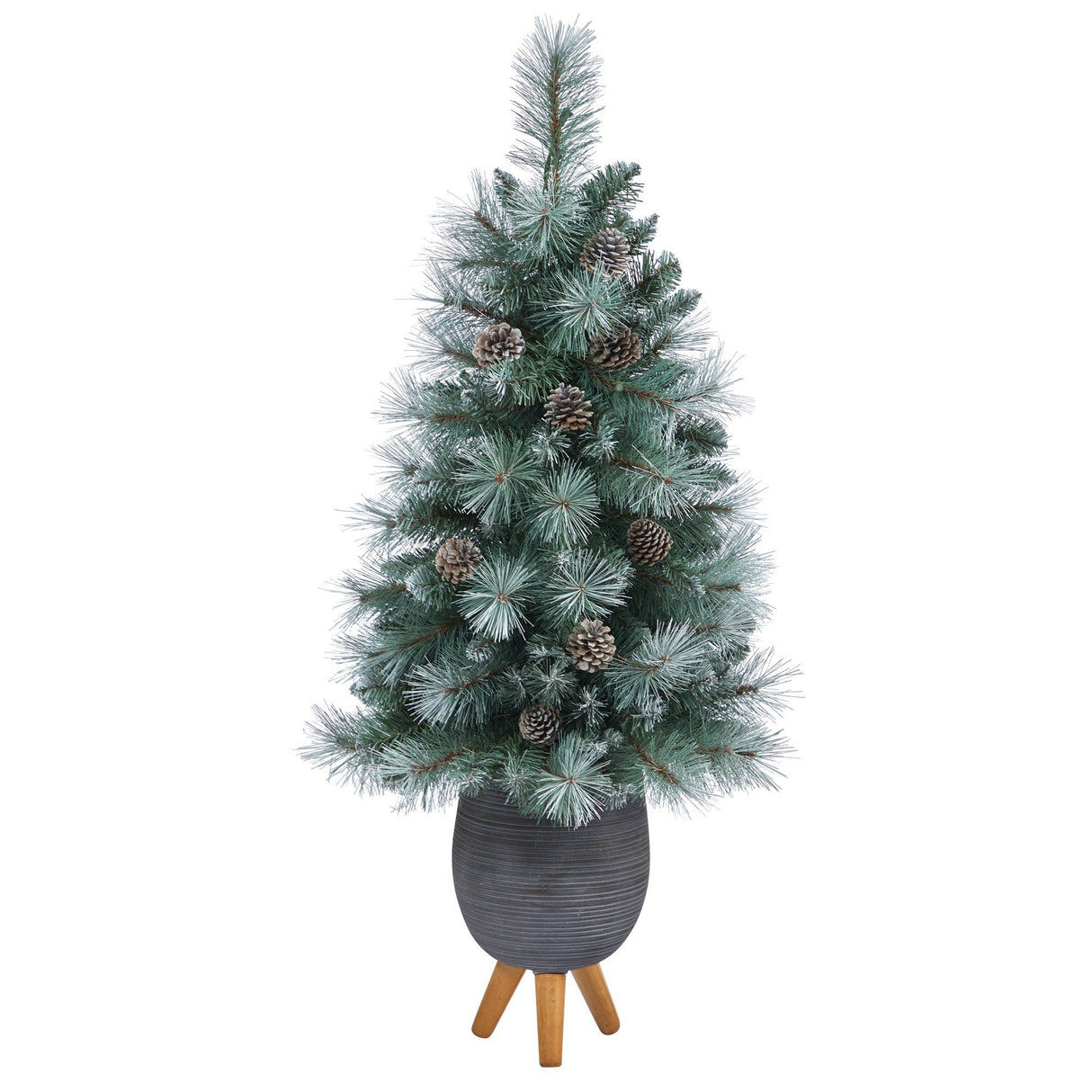 3.5’ Frosted Tip British Columbia Mountain Pine Artificial Christmas Tree by Nearly Natural