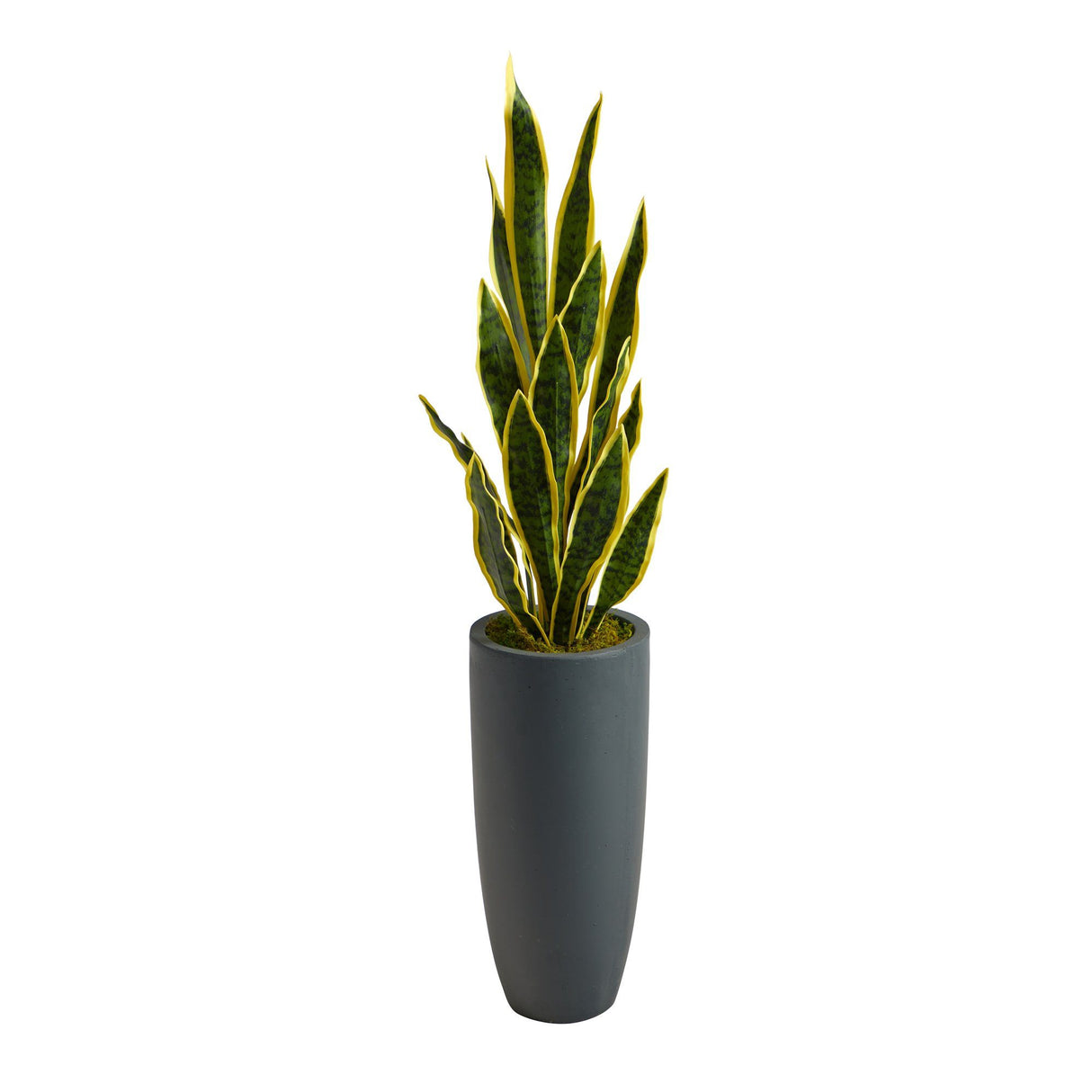 3.5’ Sansevieria Artificial Plant in Gray Planter by Nearly Natural