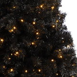 4’ Black Artificial Christmas Tree with 170 Clear LED Lights by Nearly Natural - Vysn