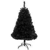 4’ Black Artificial Christmas Tree with 170 Clear LED Lights by Nearly Natural - Vysn