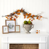 4’ Fall Foliage, Berries  and Twig Artificial Garland by Nearly Natural