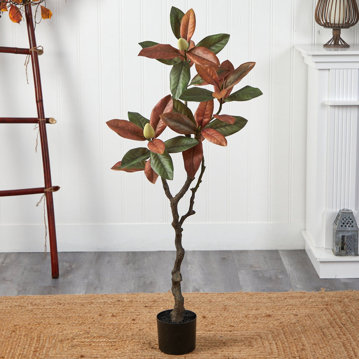 4’ Fall Magnolia Artificial Tree by Nearly Natural