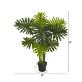 40” Philodendron Artificial Plant (Real Touch) by Nearly Natural