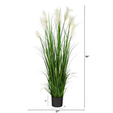 4.5’ Plum Grass Artificial Plant by Nearly Natural