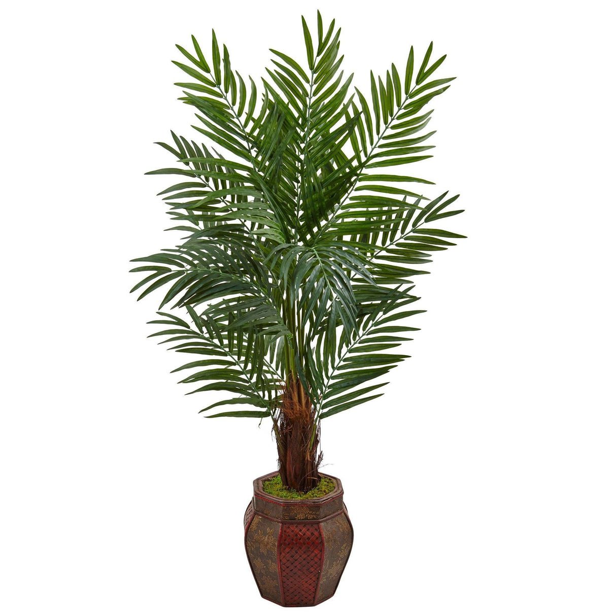 5’ Areca Palm Tree in Weave Planter by Nearly Natural