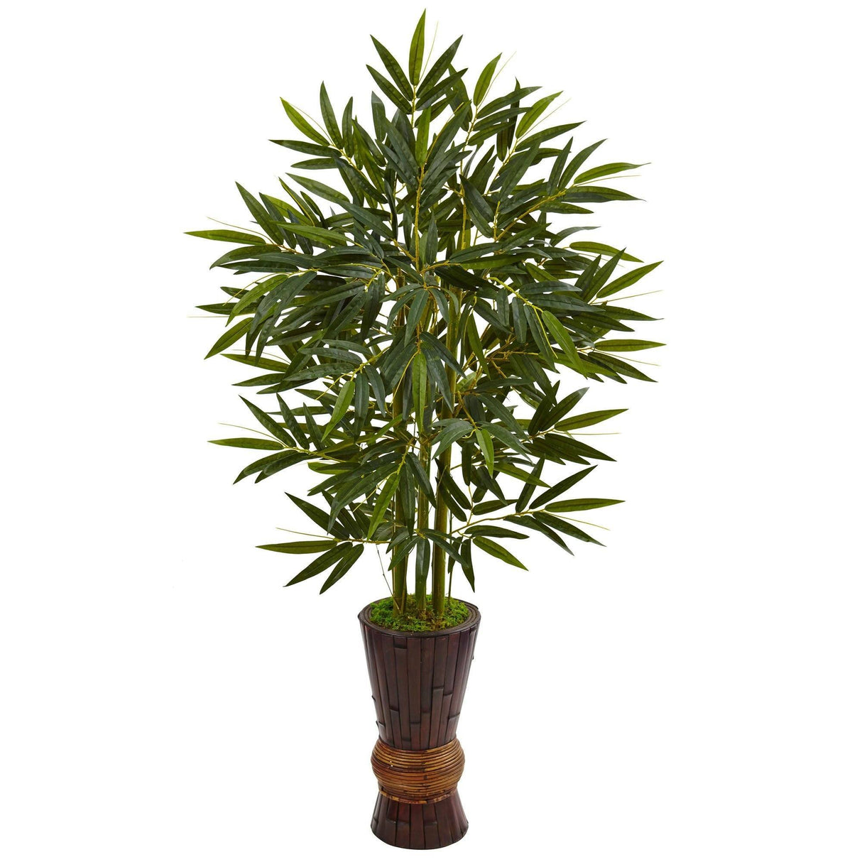 5’ Bamboo Tree in Bamboo Planter by Nearly Natural