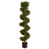 5’ Boxwood Spiral Topiary Artificial Tree (Indoor/Outdoor) by Nearly Natural