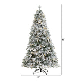 5' Flocked Vermont Mixed Pine Artificial Christmas Tree with 150 Clear LED Lights by Nearly Natural