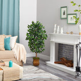 51” Ficus Artificial Tree in Metal Planter by Nearly Natural