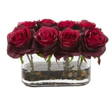 5.5” Blooming Roses in Glass Vase Artificial Arrangement by Nearly Natural