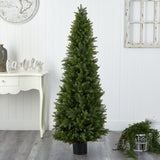 5.5’ Cypress Cone Topiary Artificial Tree UV Resistant (Indoor/Outdoor) by Nearly Natural